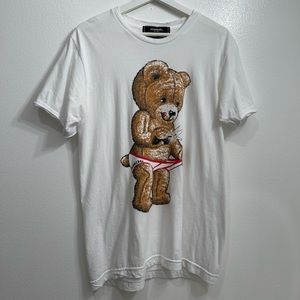 DOMREBEL white snap teddy-print, Medium size